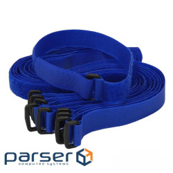 Кабельний хомут на липучці (Velcro) з пластиковим кільцем, 400x20 мм, 10 шт, си (RTH-2040BLZ(10)-E5) (RTH-2040BLZ(10)-E5)