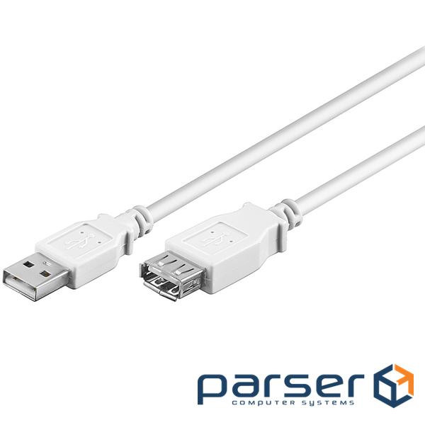 Кабель пристроїв-подовжувач USB2.0 A M/F 1.8m,AWG24+28 2xShielded D=4.0mm Cu,білий (75.09.6198-1) (75.09.6198-1)