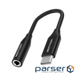 Перехідник USB-C M to 3.5mm F 0.1m DAC black Vention (BIHBA)