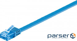 Патч-корд неекранований RJ45 UTP6a 0.5m,patch AWG30 Flat OD=1.5x6.0mm Cu,синій (75.09.6295-10) (75.09.6295-10)