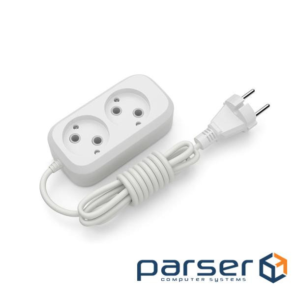 Подовжувач ELECTRUM C-ES-1783 White, 2 розетки, 3м
