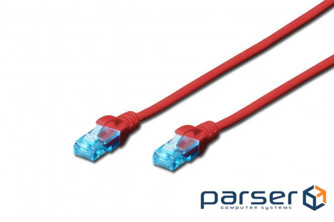 Патч-корд 2E CAT 5e, UTP, 2м, 26AWG, RJ45, 7/0.16, Cu, LSZH, червоний (2E-PC5ECU-2LSZH-RED)