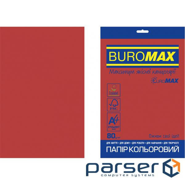 Папір Buromax А4, 80g, INTENSIVE red, 20sh, EUROMAX (BM.2721320E-05)
