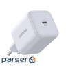 Зарядний пристрій Ugreen USB-C GaN 45W + cable USB-C to USB-C X524 white (65055)