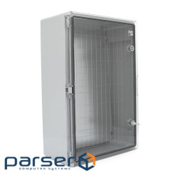 Бокс міцний з ABS пластику з монтажною панеллю 600х400х200, з прозорими дверцятами, IP65 (111521) , IP65 (111521)