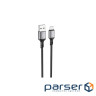 Дата кабель USB 2.0 AM to Micro 5P 1.0m silicone black BOROFONE (6974443386387)