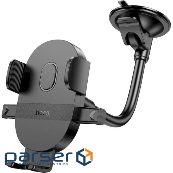 Автоутримувач для смартфона HOCO H20 Mighty One-Button Windshield Car Holder Black (6942007601597)