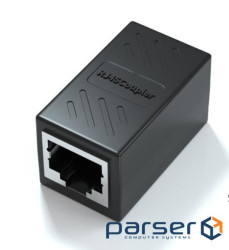 З&apos,єднувач RJ45 8P8C мама / мама RJ45 для з&apos,єднання кабелю, екранований, чорний, Q5 (11877) , Q5 (11877)