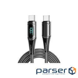 Дата кабель USB-C to USB-C 2.0m 100W Digital Display black Essager (ES-XCTT1-YDA01)