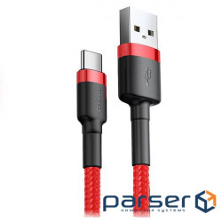 Кабель BASEUS Cafule Cable USB для Type-C 0.5м Red (CATKLF-A09)