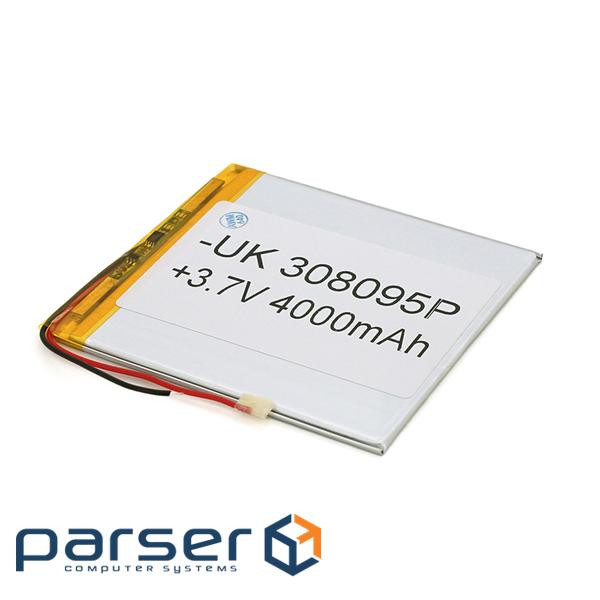Літій-полімерний акумулятор 3*80*95mm (Li-ion 3.7В 4000мА&middot,год) (308095) ) (308095)