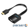 Перехідник HDMI M to VGA F + Micro USB F + 3.5mm F 0.15m black Vention (42161)
