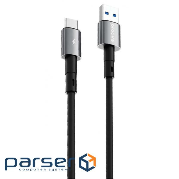 Кабель Proove Silicraft USB to Type-C 3A (1m) black (CCSC15001201)