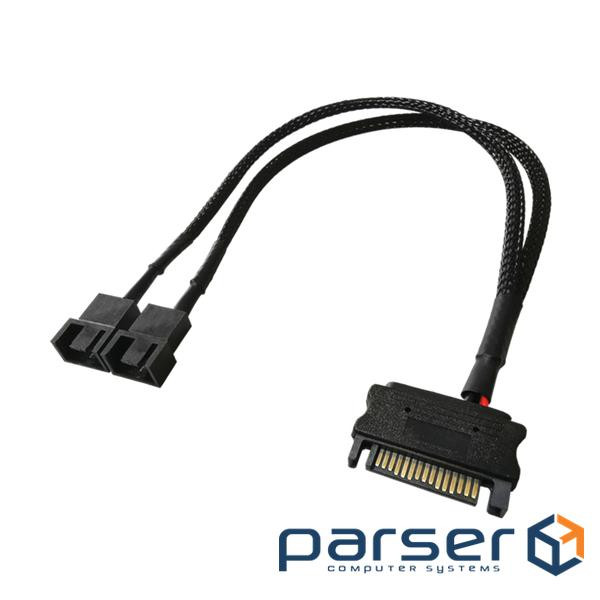 Кабель живлення внутрішній SATA 15p-FanPower 3p M/M,x2 (2x12V) 0.30m Sleeve (62.09.8298-1) SATA 15p-FanPower 3p M/M,x2 (2x12V) 0.30m Sleeve (62.09.8298-1)