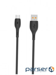 Кабель SkyDolphin S22T Soft Silicone USB - USB Type-C 1м, Black (USB-000604)
