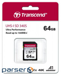 Memory card TRANSCEND SDXC 340S 64GB UHS-I U3 V30 A2 (TS64GSDC340S)