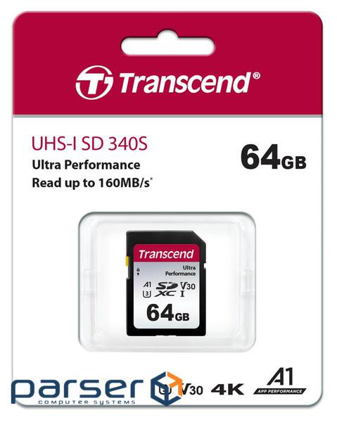 Карта пам'яті TRANSCEND SDXC 340S 64GB UHS-I U3 V30 A2 (TS64GSDC340S)