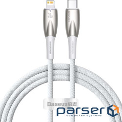 Кабель BASEUS Glimmer Series Fast Charging Data Cable Type-C to Lightning 20W 1м White (CADH000002)