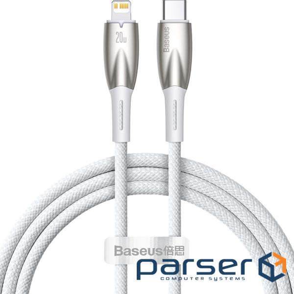 Кабель BASEUS Glimmer Series Fast Charging Data Cable Type-C to Lightning 20W 1м White (CADH000002)