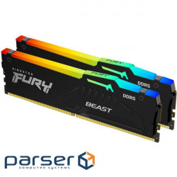 Модуль пам'яті Kingston DDR5 4800 32GB KIT (16GBx2) FURY Beast RGB (KF548C38BBAK2-32)