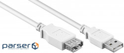 Кабель устройств-удлинитель Lucom USB2.0 A M/F 0.6m,AWG24+28 2xShielded D=4.0mm Cu (25.02.5070-1)