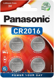 Батарейка Panasonic літієва CR2016 блістер, 4 шт . (CR-2016EL/4B)