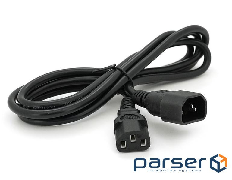 Кабель живлення вторинний PC-monitor 1.8m, CCA, 1.5mm, 3pin, IEC C13-C1 (PC-IEC C13-C14 CCA18 / 1.5)