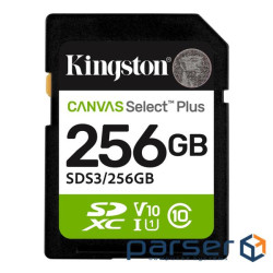 Карта пам"яті Kingston 256GB SDXC class 10 UHS-I V10 A1 Canvas Select Plus (SDS3/256GB)