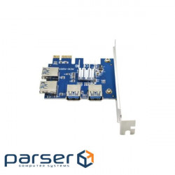 Адаптер розширення для райзерів Dynamode PCI-E x1-x16 to 4 PCI-E USB 3.0 (RX-riser-card-PCI-E-1-to-4