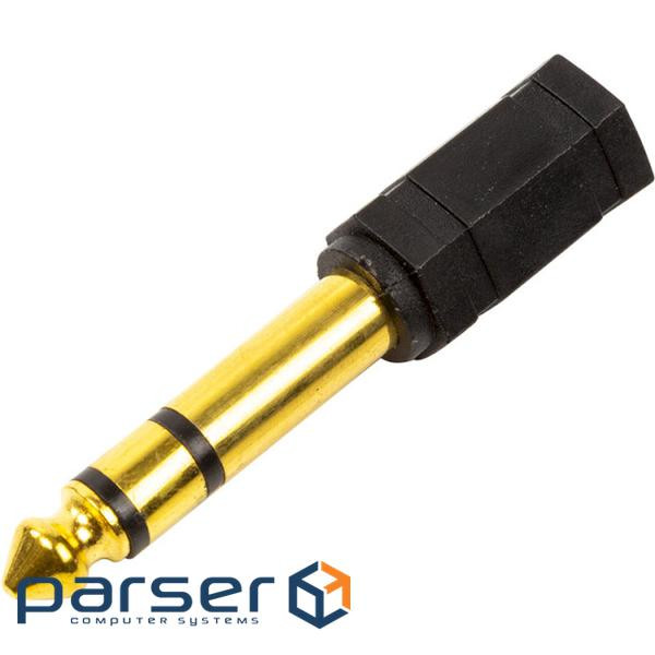Адаптер POWERPLANT jack 6.35 мм - міні-jack 3.5 мм Black (CA913114)