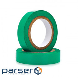 Fire-resistant electrical tape XILIN 0.13mm*18mm*15m (green), temp:0+8 (0.13mm*18mm*15m green )