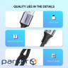 Дата кабель USB 2.0 AM to Type-C 2.0m US288 Aluminum Braid Black Ugreen (60128)