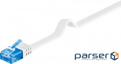 Патч-корд неекранований RJ45 UTP6a 0.5m,patch AWG30 Flat OD=1.5x6.0mm Cu,білий (75.09.6303-10) (75.09.6303-10)