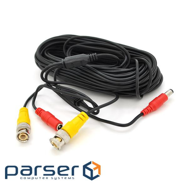 Патчкорд комбінований коаксіальний+живлення BNC+DC 18,3m, чорний , Q100