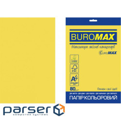 Папір Buromax А4, 80g, INTENSIVE yellow, 20sh, EUROMAX (BM.2721320E-08)