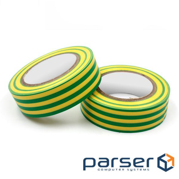 Ізолента APRO 0,14 мм * 17 мм * 10 м (жовто-зелена), діапазон робочих темпера (0,14мм*17мм*10м) )