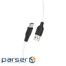Кабель HOCO X21 Plus USB to Type-C 3A, 2m, silicone, silicone connectors, Black+Whit (6931474713889)