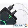 Кабель HOCO X21 Plus USB to Type-C 3A, 2m, silicone, silicone connectors, Black+Whit (6931474713889)