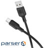 Дата кабель USB 2.0 AM to USB-C 3.0m silicone BX113 black BOROFONE (6941991115554)