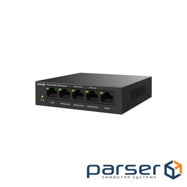 Маршрутизатор Tenda G0-5G-PoE (3xGE WAN/LAN, 1xGE WAN, 1xGE LAN, Multi-WAN, Dual WAN, max PoE 55W, s