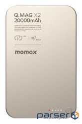 Портативний зарядний пристрій WRL 20000MAH Q.MAG X2 TITANIUM IP133E MOMAX