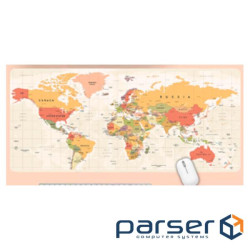 Килимок 300*700 тканинний Карта світу з боковою прошивкою, товщина 3 мм, колір Beige, Пакет (CM373) (CM373)