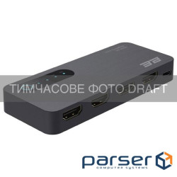 Комутатор 2E SW3X1BDR HDMI 3x1 4K 120Hz 8K 60Hz 4:4:4 RC HDR