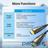 Кабель HDMI M-M,20.0 м, V2.1, Optical 8K 60Гц 48Gbps Dolby 7.1 PVC Black Zinc Alloy Ventio (ALABQ)