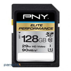 PNY Memory Flash P-SDX128U395-GE 128GB SDHC Cl10 UHS-I/U3 95MBs READ Retail