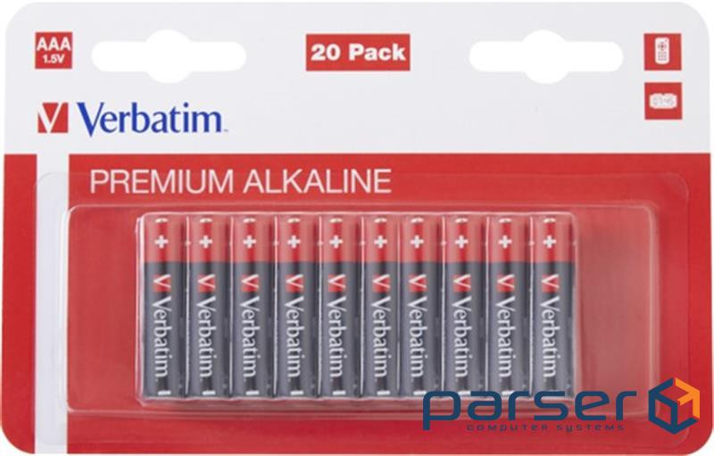 Батарейка VERBATIM Premium Alkaline AAA 20шт/уп (49876)