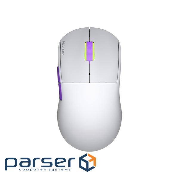Миша ігрова HATOR Quasar 2 Ultra 4K Wireless White/Lilac (HTM571WL)