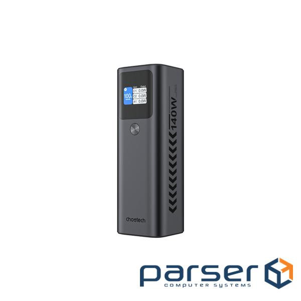 УМБ Choetech 25200mAh 140W, 2xUSB-C PD5.0 USB-A QC3.0 22W, Li-pol, Display, black (B670-CCGY)