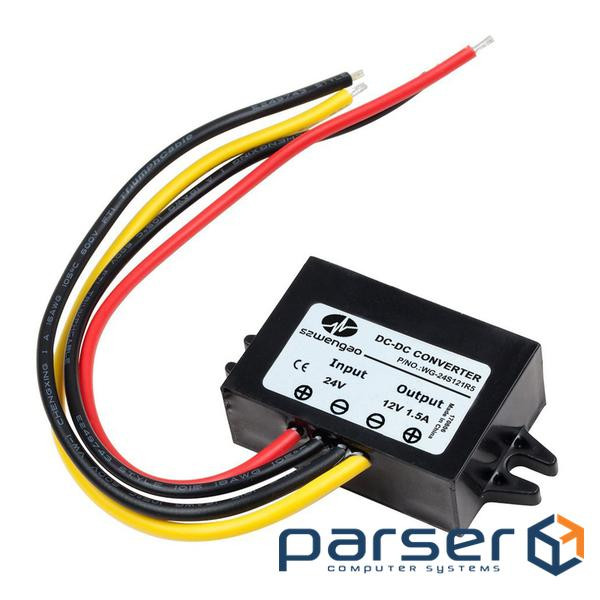 Auto inverter converter DC / DC 24V-12V 1.5A, IP67, 18W (YT-WG-24S121R5)