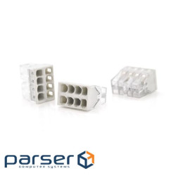 Самозатискна 8-провідна клема WAGO К773-208, 8-pin, прозоро-сіра, упаковка 15 шт, ціна (К208 / 15)